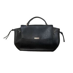 Kate Spade Lilah Laurel Way Black & Gold Textured Leather Purse Minimalist